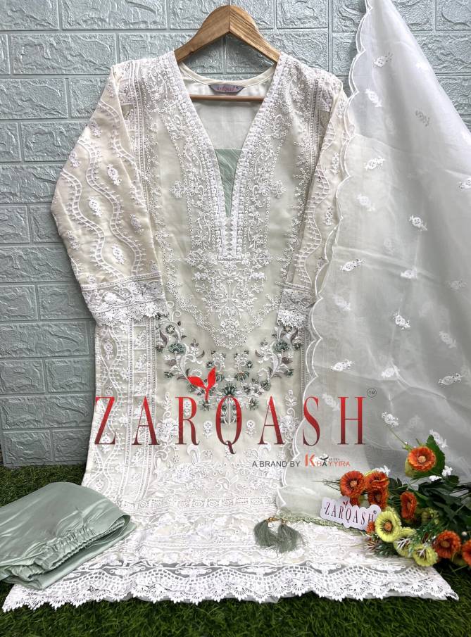 Zarqash 202 A To D Organza Embroidery Readymade Pakistani Suits Wholesale Shop In Surat
